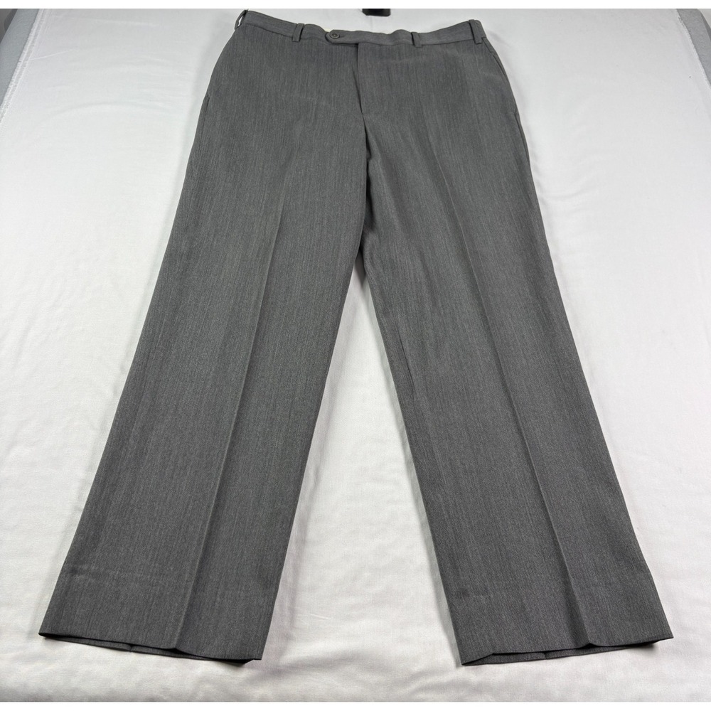 Brooks Brothers Wool Pants Men 36x32 (Fits 35x30) Gray Dress Slacks Straight Leg